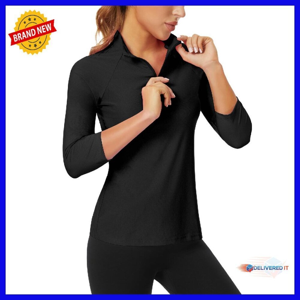 Women's 3/4 Sleeve UPF 50+ Moisture Wicking Golf Polo Shirt Slim Fit